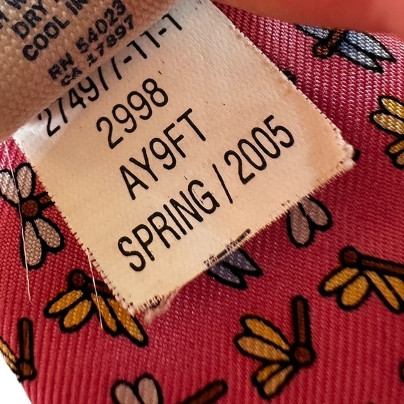 Old Navy Vintage Y2K Pink Scarf Dragonfly Silk Belt - Picture 5 of 8